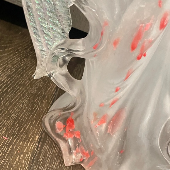 Clear Angel Figurine with Red Accents - Picture 4 of 5